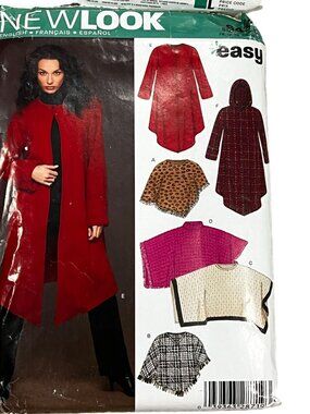 New Look Sewing Pattern 6432 Misses' Capes & Poncho Uncut